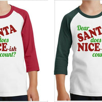 Dear Santa does Niceish count Christmas shirt 3/4 Sleeve Shirt Youth