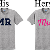 Mr. and Mrs.-Couples Shirts-Valentines shirts- V- Day shirts-Sold Individually