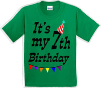 
              It's my 7th Birthday Shirt - Youth B-Day T-Shirt - 12 Color Choices - JC
            