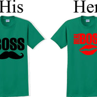 Boss/The real Boss  -Couples Shirts-V- Day shirts-Sold Individually