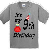 It's my 9th Birthday Shirt with Birthday cake design  - Youth B-Day T-Shirt - JC
