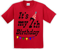 
              It's my 7th Birthday Shirt - Youth B-Day T-Shirt - 12 Color Choices - JC
            