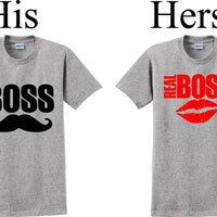 Boss/The real Boss  -Couples Shirts-V- Day shirts-Sold Individually