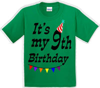 
              It's my 9th Birthday Shirt - Youth B-Day T-Shirt - 12 Color Choices - JC
            