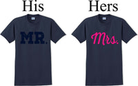 
              Mr. and Mrs.-Couples Shirts-Valentines shirts- V- Day shirts-Sold Individually
            