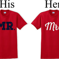 Mr. and Mrs.-Couples Shirts-Valentines shirts- V- Day shirts-Sold Individually