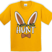 I'm just here for the HUNT - Distressed Design - Kids/Youth Easter T-shirt