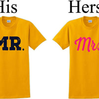 Mr. and Mrs.-Couples Shirts-Valentines shirts- V- Day shirts-Sold Individually