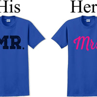 Mr. and Mrs.-Couples Shirts-Valentines shirts- V- Day shirts-Sold Individually