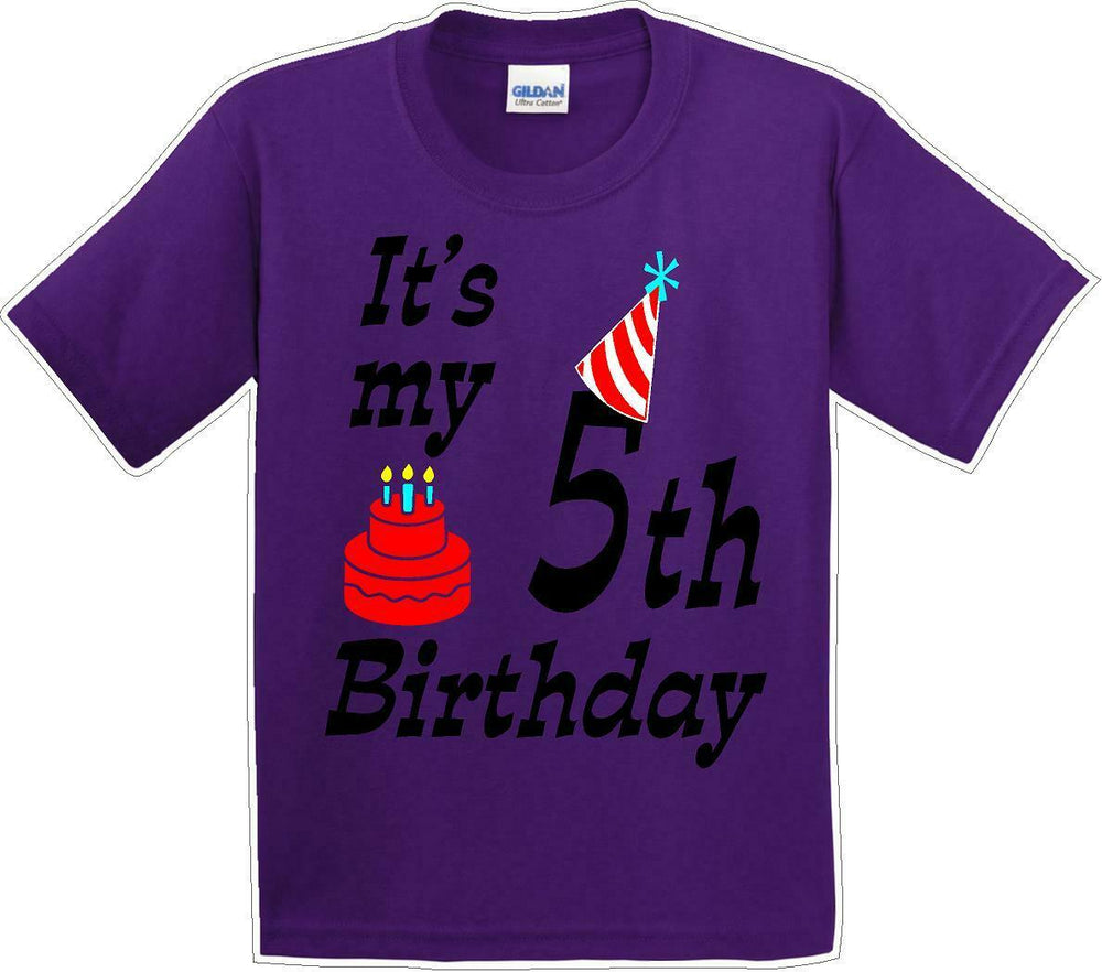 It's my 5th Birthday Shirt with Birthday cake design  - Youth B-Day T-Shirt - JC
