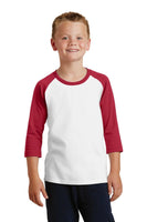 
              Port & Company® Youth Core Blend 3/4-Sleeve Raglan Tee. PC55YRS XS-XL
            