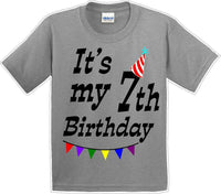 
              It's my 7th Birthday Shirt - Youth B-Day T-Shirt - 12 Color Choices - JC
            