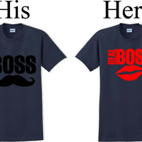 Boss/The real Boss  -Couples Shirts-V- Day shirts-Sold Individually