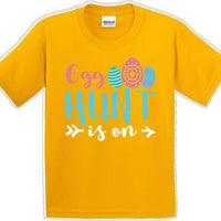 Egg Hunt is on  - Distressed Design - Kids/Youth Easter T-shirt
