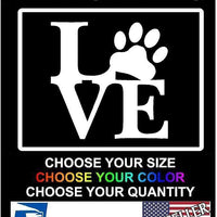 LOVE PAW Sticker Family Car Window Vinyl Decal Cute Animal Pet Dog Cat Wall Art