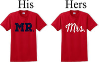 
              Mr. and Mrs.-Couples Shirts-Valentines shirts- V- Day shirts-Sold Individually
            