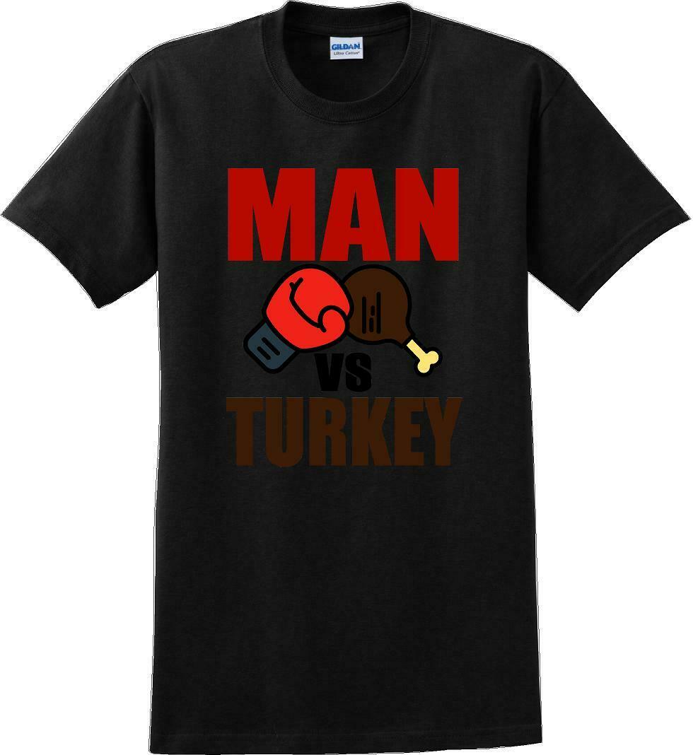 MAN VS TURKEY-Thanksgiving Day T-Shirt SM-5XL