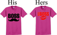 
              Boss/The real Boss  -Couples Shirts-V- Day shirts-Sold Individually
            