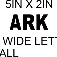Custom letter ARK 1.5in wide 2in tall white reflective