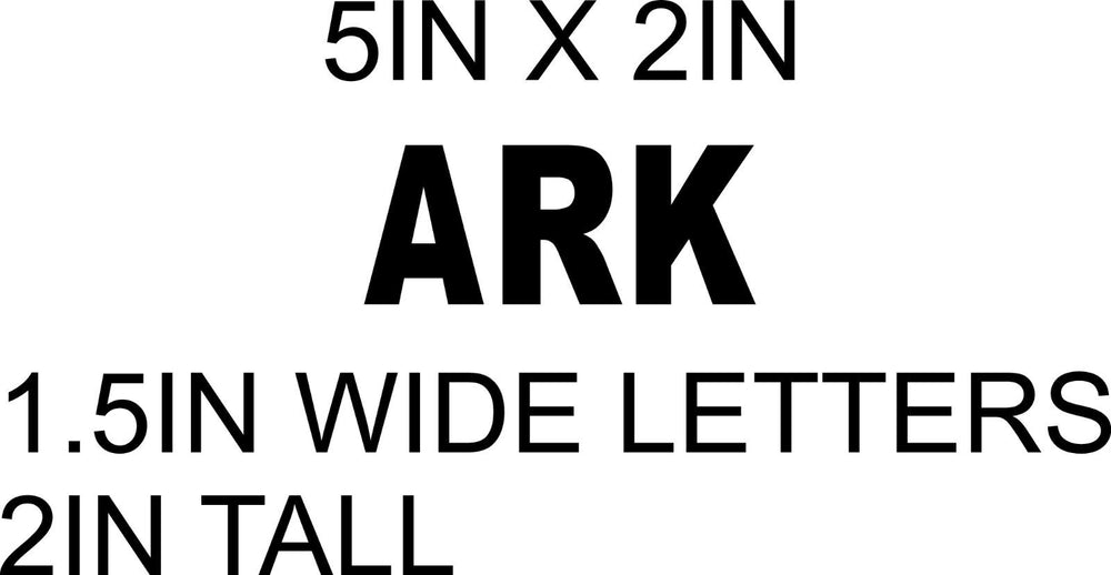Custom letter ARK 1.5in wide 2in tall white reflective