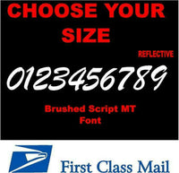 
              3M WHITE REFLECTIVE Script font Address Mailbox House Number vinyl sticker
            