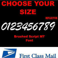 3M WHITE REFLECTIVE Script font Address Mailbox House Number vinyl sticker