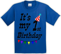 
              It's my 1st Birthday Shirt - Youth B-Day T-Shirt - 12 Color Choices - JC
            
