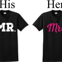 Mr. and Mrs.-Couples Shirts-Valentines shirts- V- Day shirts-Sold Individually