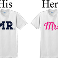 Mr. and Mrs.-Couples Shirts-Valentines shirts- V- Day shirts-Sold Individually