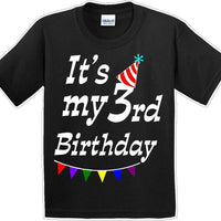 It's my 3rd Birthday Shirt - Youth B-Day T-Shirt - 12 Color Choices - JC