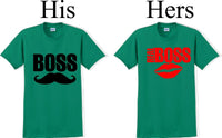 
              Boss/The real Boss  -Couples Shirts-V- Day shirts-Sold Individually
            