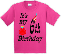 
              It's my 6th Birthday Shirt with Birthday cake design  - Youth B-Day T-Shirt - JC
            