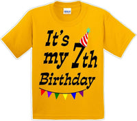 
              It's my 7th Birthday Shirt - Youth B-Day T-Shirt - 12 Color Choices - JC
            