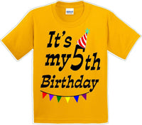 
              It's my 5th Birthday Shirt - Youth B-Day T-Shirt - 12 Color Choices - JC
            