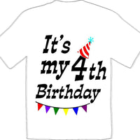 It's my 4th Birthday Shirt - Youth B-Day T-Shirt - 12 Color Choices - JC