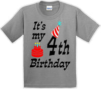 
              It's my 4th Birthday Shirt with Birthday cake design  - Youth B-Day T-Shirt - JC
            