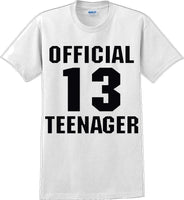 
              Official 13 Teenager Birthday Shirt  - 13th B-Day T-Shirt - 12 Color Choices -JC
            
