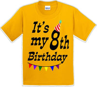 
              It's my 8th Birthday Shirt - Youth B-Day T-Shirt - 12 Color Choices - JC
            