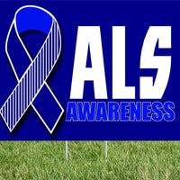 ALS Awareness - yard sign 24" x 18" ALS ribbon sign