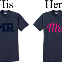 Mr. and Mrs.-Couples Shirts-Valentines shirts- V- Day shirts-Sold Individually