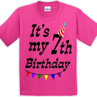 It's my 7th Birthday Shirt - Youth B-Day T-Shirt - 12 Color Choices - JC