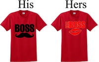 
              Boss/The real Boss  -Couples Shirts-V- Day shirts-Sold Individually
            