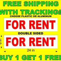 FOR RENT Red & White 6"x24"  2 Sided REAL ESTATE RIDER SIGNS BOGO