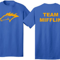 Team Mifflin Mustang shirt Royal Blue, Adult Small - 4XL